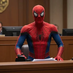 Saul Goodman defending Spider-Man in court, photorealistic, 4K