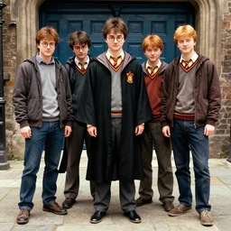 harry potter and ron weasley as gang - members in the ghetto