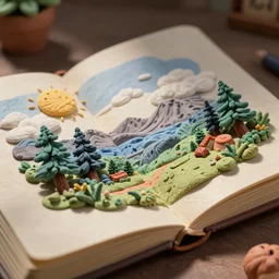 a closed book, claymation