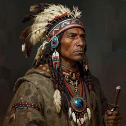 :  native American shamen fantasy, fantasy magic,  , intricate, sharp focus, illustration, highly detailed, digital painting, concept art, matte, jahbu art and Paul lewin and kehinde wiley, masterpiece