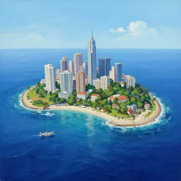 vice city island, painting