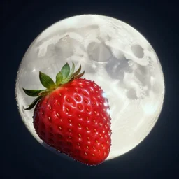 beautiful strawberry full moon, 8 k, fine