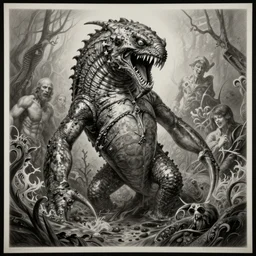 anthropomorphic sea monster | | terrifying, realistic shaded, fine details, realistic shaded lighting poster by greg rutkowski, diego gisbert llorens, magali villeneuve, artgerm, jeremy lipkin and rob rey