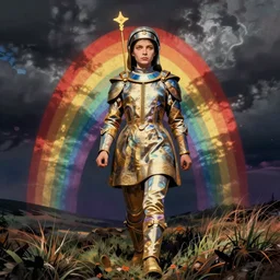 rainbow joan of arc. pop art.