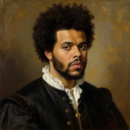 a renaissance style portrait painting of the weeknd