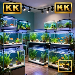a house full of fish tanks, professional photo, professional lighting, trending on artstation, hdr, instagram photo, 8 k