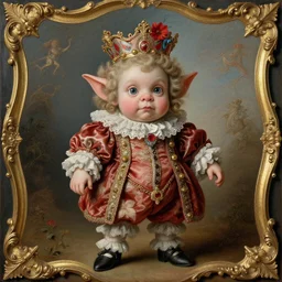baroque rococo painting Royal Fancy Goblin Hildebrandt Lisa Frank high detail cute whimsical