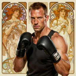 kickboxer, scott adkins, art by artgerm and greg rutkowski and alphonse mucha, portrait, highly detailed, digital painting, trending on artstation, concept art, sharp focus, illustration