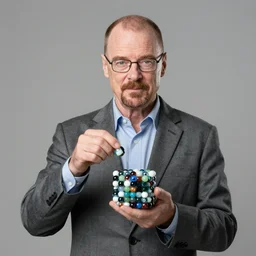 walter white made of marbles, voxels