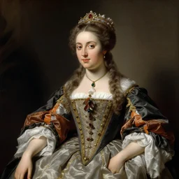 a neoclassic and romanticism painting of a young german queen, circa 1 8 6 3