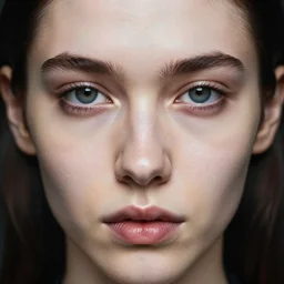androgynous face portrait photo, zoomed in