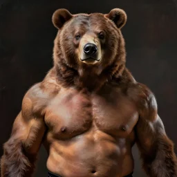 portrait of a alien wrestler bear by Craig Mullins and Jason Edmiston