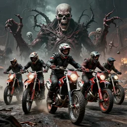 motorbikers race in hell, horror art, by beksinski, szukalski, giger, pyromallis, dzo, iris compiet, seb mckinnon, digital art, highly detailed, intricate, sharp focus, trending on artstation hq, deviantart, pinterest, unreal engine 5, 4 k uhd image