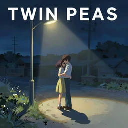 Twin Peaks movie poster artwork by Tomer Hanuka Rendering of two lovers embrace in the long shadows cast by the streetlight, full of details, by Makoto Shinkai and thomas kinkade, Matte painting, trending on artstation and unreal engine