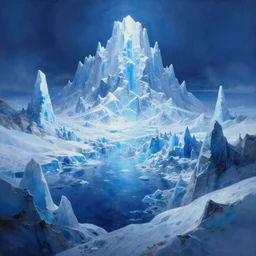 hyper detailed 3 d render, astral glacier, atmospheric dreamscape painting, by jeffrey smith by moebius and john harris, atmospheric blues, concept art, saturation 4 0