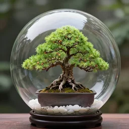 bonsai inside of a bubble