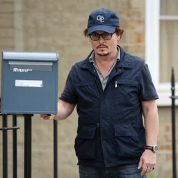 johnny depp his as a mailman delivering the mail