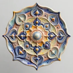 engine 3 d volume mandala ceramic chakra digital color stylized concept substance patern texture natural color scheme, global illumination ray tracing hdr fanart arstation by sung choi and eric pfeiffer and gabriel garza and casper konefal