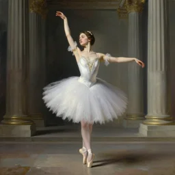 neoclassical portrait of a ballerina in temple, by jacques - louis david, by greg rutkowski, by zdzisław beksinski, trending on artstation, featured on pixiv, masterpiece, oil on canvas, cinematic composition, beautiful lighting,