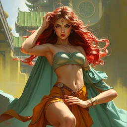 illustration of a 💃, wearing a 🟩 👗, by mandy jurgens