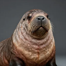 eric andre's head and face on the body of a fat walrus