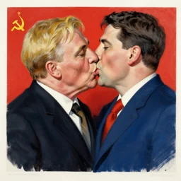 al fraken and chris cuomo kissing, soviet art.