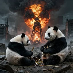 ״ nuclear holocaust, only pandas are remaining, dark ״