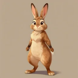 digital painting full body of anthropomorphic furry female rabbit, brown fur, in style of zootopia, female fursona, furry, furaffinity, 4 k, deviantart, furry art, fursona art, rabbit fursona, female, cute detailed feminine face,