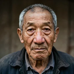 a portrait photo of a old man with a huge massive large nose
