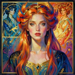 portrait of a beautiful sorceress, vivid color, complementary color, golden ratio, detailed, sharp lines, sharp focus, intricate, rainbowshift, by maxfield parrish, by peter mohrbacher, by gustave dore, by artgerm, by alphonse mucha, deviantart, octane render