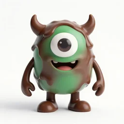 slime monster made of chocolate syrup
