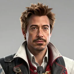 a screenshot of robert downey jr. in the video game assassins creed. 3 d rendering. unreal engine. amazing likeness. very detailed. cartoon caricature