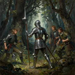 a beautiful painting of a knight entering a mysterious forest by greg rutkowski and guido borelli and gaston buissiere and craig mullins, fantasy, trending on artstation