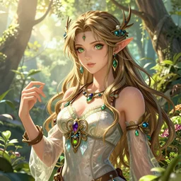 the portrait of chaotic good female druid botanist as absurdly beautiful, gorgeous, elegant, young gravure idol, an ultrafine hyperdetailed illustration by irakli nadar, intricate linework, sharp focus, bright colors, octopath traveler, final fantasy, unreal engine 5 highly rendered, global illumination, radiant light, detailed and intricate environment