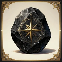 rpg illustration of a black magical stone