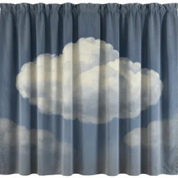 clouds painted on curtains , painting by rene magritte, centered, high detail, high resolution