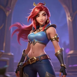 still of pretty Samira (League of Legends) in KDA More music video. 3d render, octane render, game art, realistic, highly detailed, trending on artstation, 4k, trending on artstation, pixar, cgsociety, unreal engine 5, redshift render, trending on artstation, blender, behance, cg