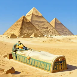 burial of a pharaoh funeral, pyramids, art by greg rutkowski