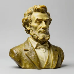 sculpture of sliced pickles in the shape of abraham lincoln