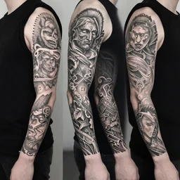 tattoo arm sleeves by pascal blanche and james jean