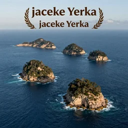 islands in a blue sea, by jacek yerka