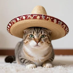 a cat with a sombrero