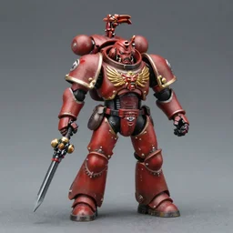 detailed warhammer 4 0 k model, ultramarine bladeguard veteran, professional paint job, 8 k product photo