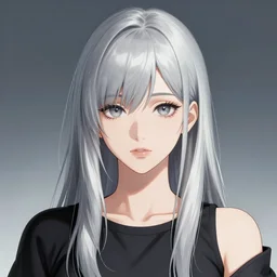 girl silver hair wearing PVS14, illustration by Yoji Shinkawa and Krenz Cushart, cinematic portrait
