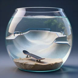 a skate park inside of a fish bowl