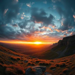 landscape photography by marc adamus, wide angle, dramatic lighting, sunset, dramatic sky