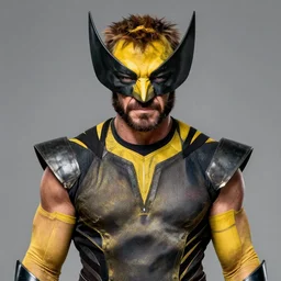 Tom Hardy as wolverine with yellow mask Digital art 4K quality