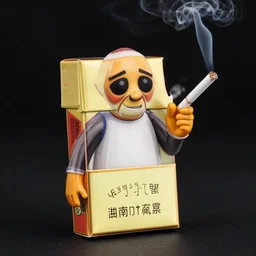 hunanoid cigarette pack smoking a cigarette