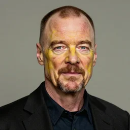 walter white with buck teeth yellow skin and acne everywhere