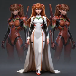 Asuka Langley from evangelion as a high priestess of adeptus mechanicus from wh40k. full height portrait of Asuka from eva as priestess, concept art by Greg Rutkowski and James Dean and Ross Tran, ultrarealistic octane render, 8k, rtx on, trending on ArtStation